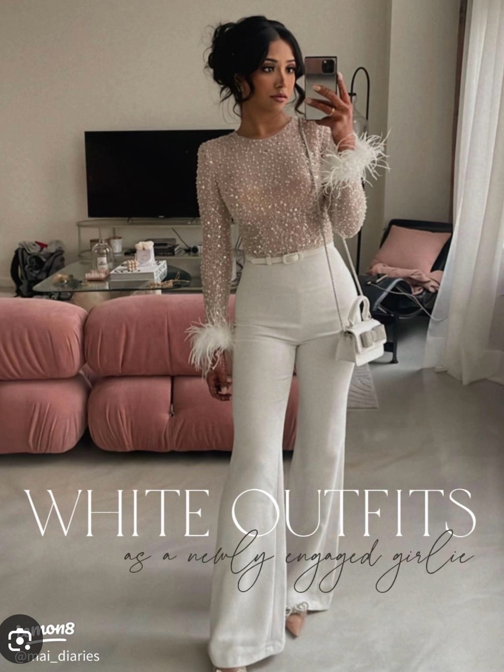 Nadine Merabi Embellished bridal, evening Jumpsuit